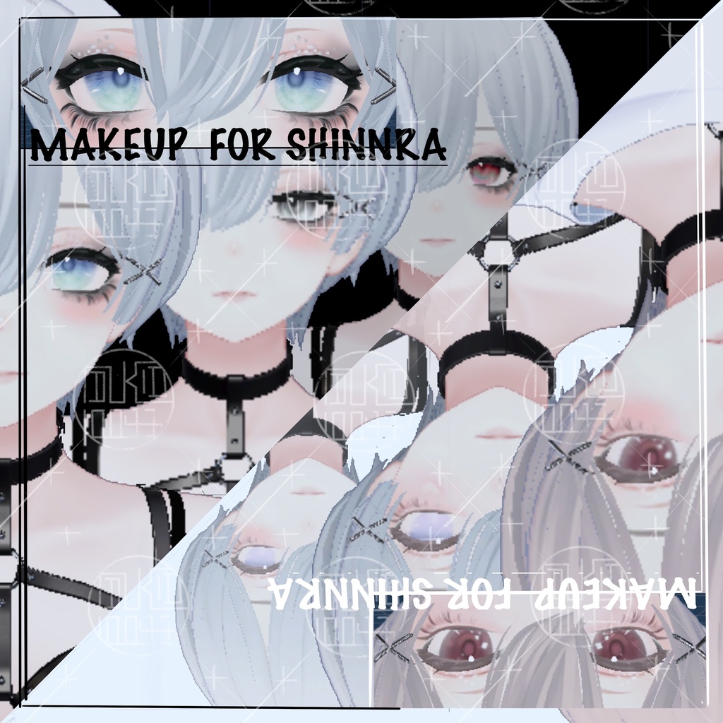 ✙vrc✙目と顔テクスチャー✙BLack^ANgle∔eye face makeup texture∔FOR森羅shinra