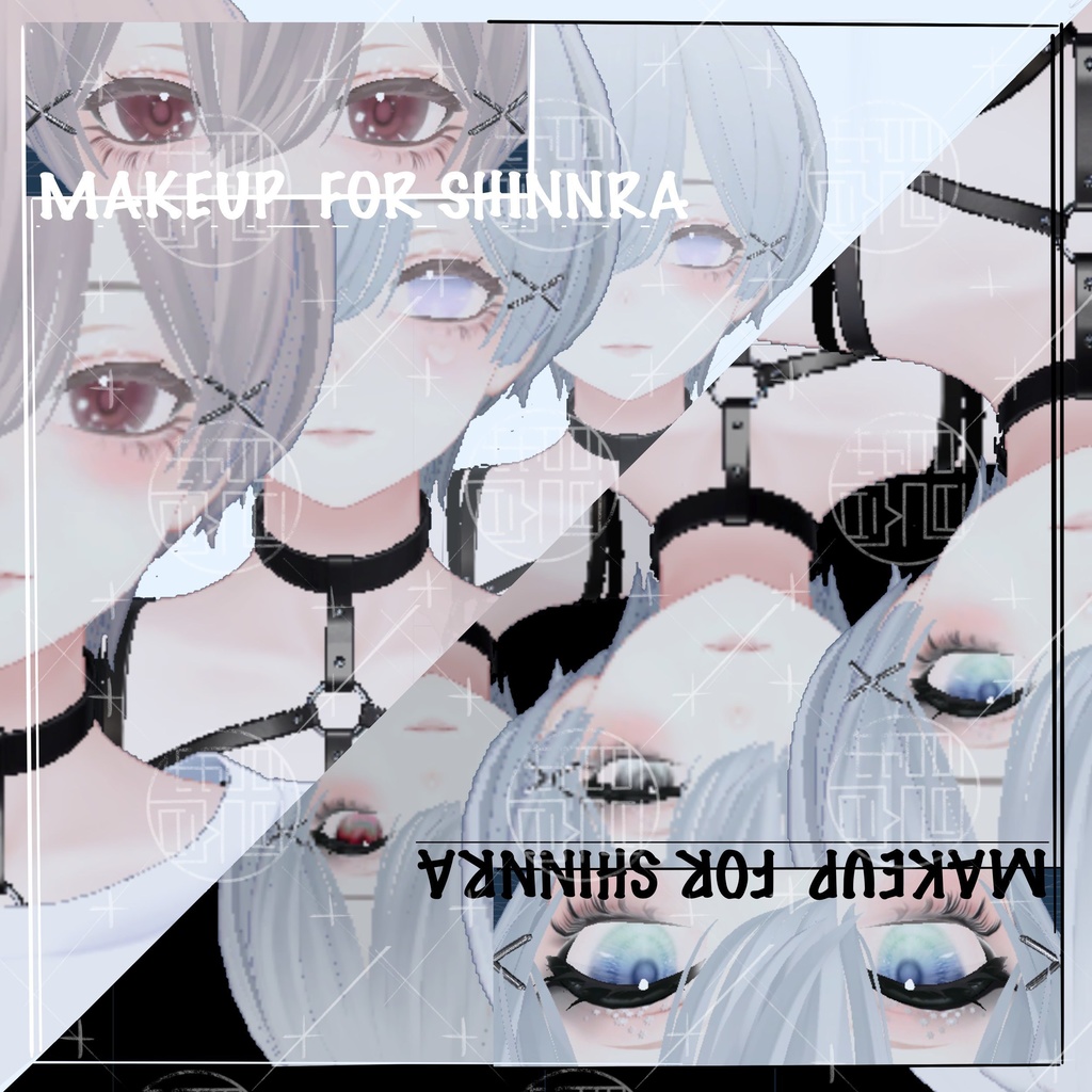 ✙vrc✙目と顔テクスチャー✙BLack^ANgle∔eye face makeup texture∔FOR森羅shinra