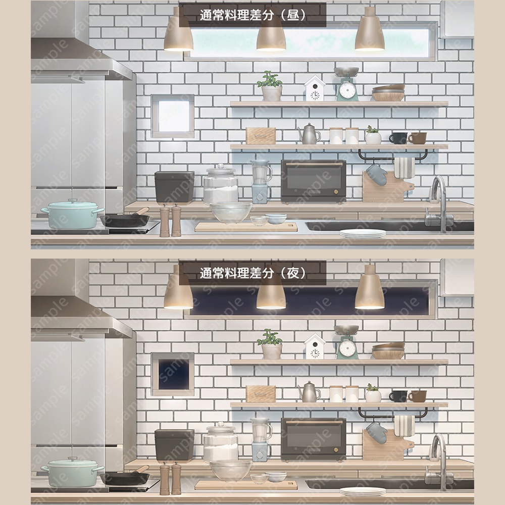 【背景素材】キッチン(配信向け)