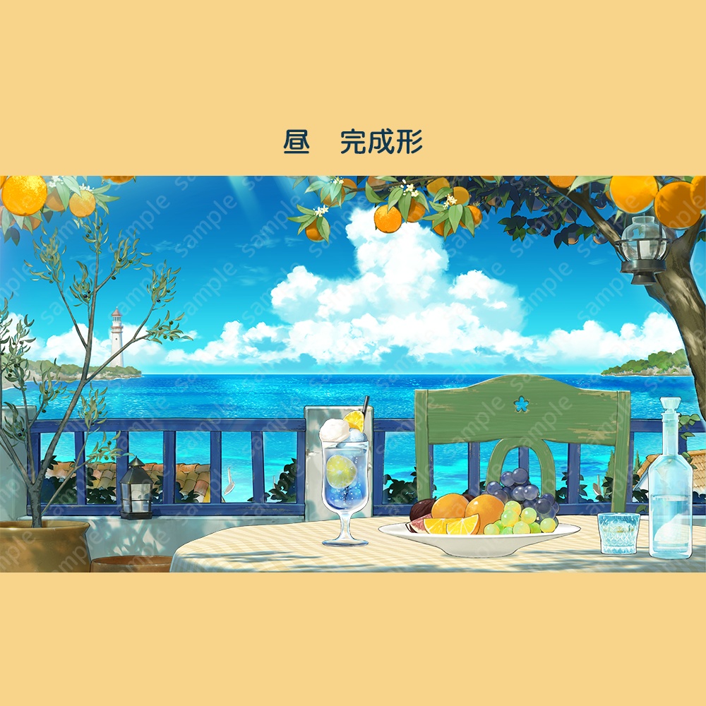 【動く背景素材】海が見えるカフェ(配信向け)