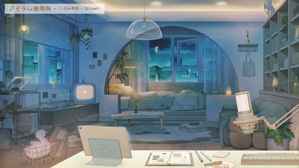 【動く背景素材】ネオレトロな部屋(無料アプデあり)