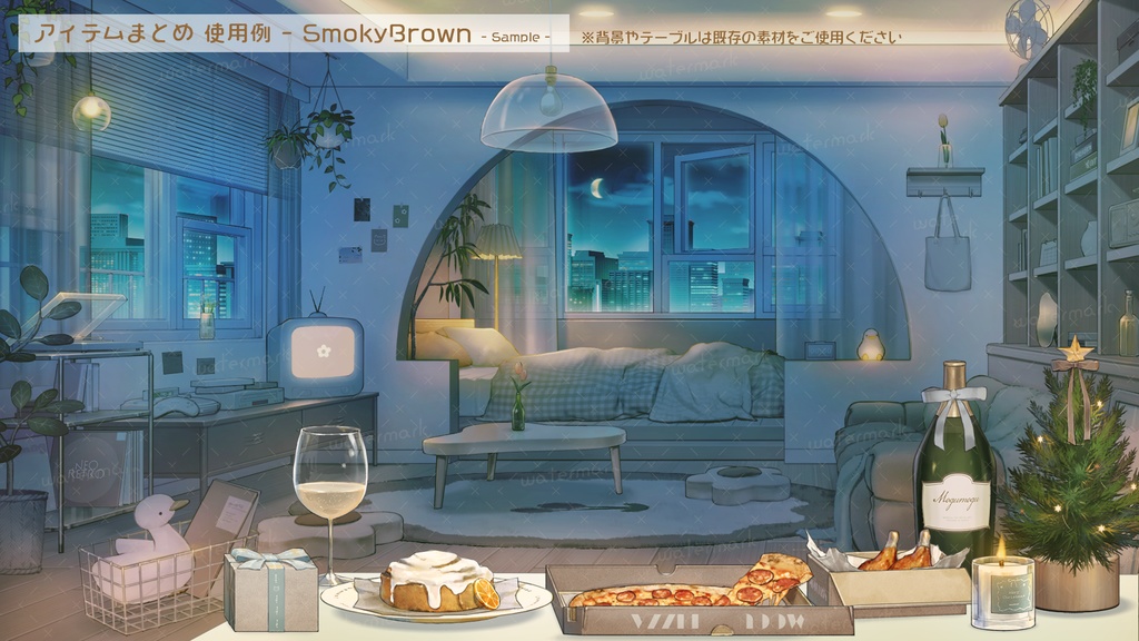 【動く背景素材】ネオレトロな部屋(無料アプデあり)