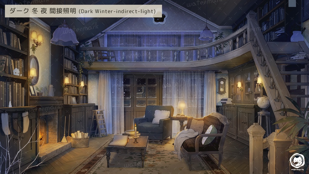 【動く背景素材】本と花のあるかわいい木の家※カラバリ追加