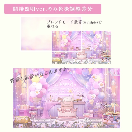 【動く背景素材】メルヘンな記念日部屋