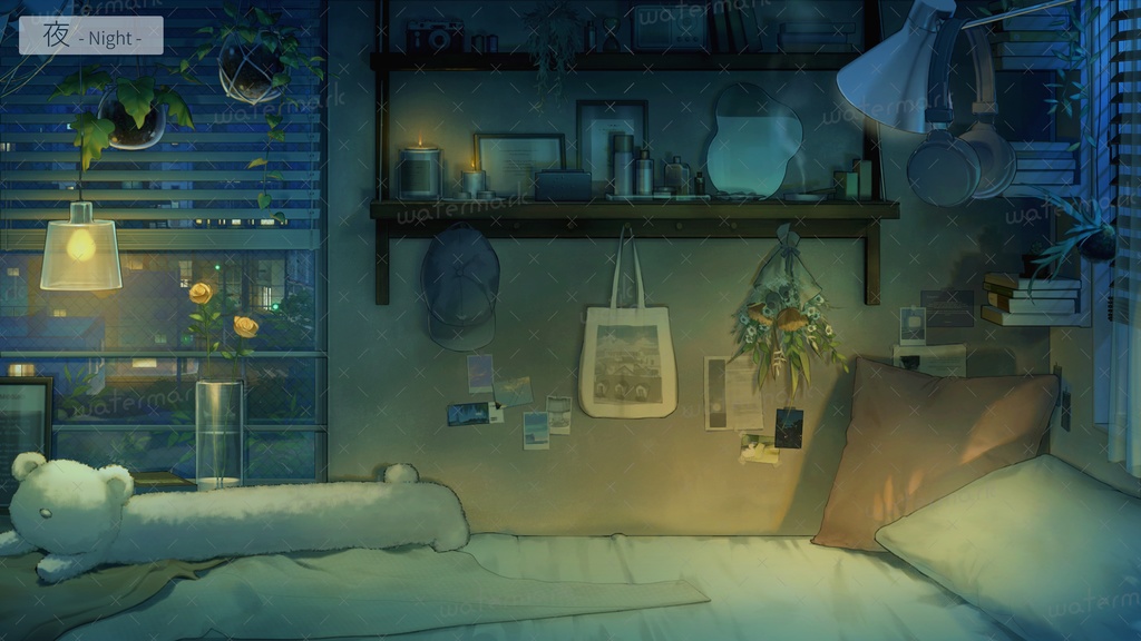 【動く配信背景】チル・シティ・ルーム(無料アプデあり)