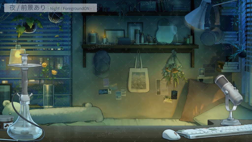 【動く配信背景】チル・シティ・ルーム(無料アプデあり)