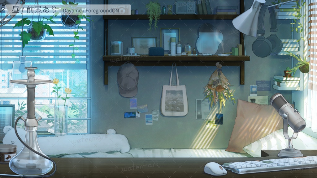 【動く配信背景】チル・シティ・ルーム(無料アプデあり)