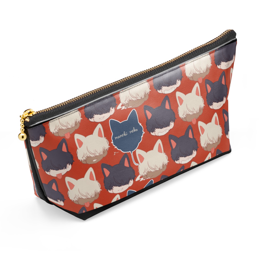 招き~ズポーチ(フェイスパターン)