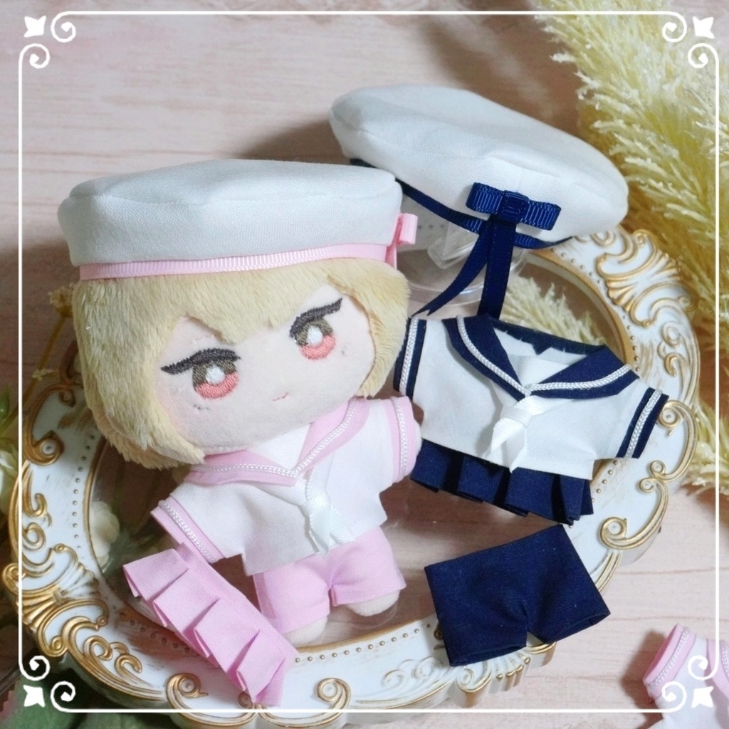 10cmぬい服　マリンセーラーコーデ