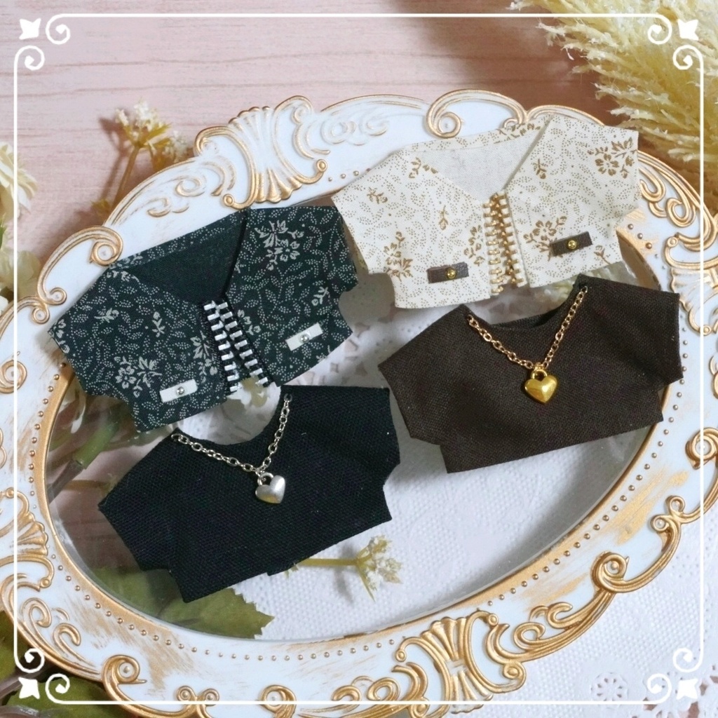 10cmぬい服 ジップジャケット+ハートチャームインナーセット