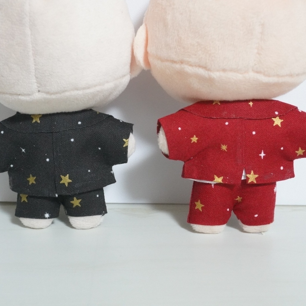 10cmぬい服 星のセットアップ+星のリボンシャツ