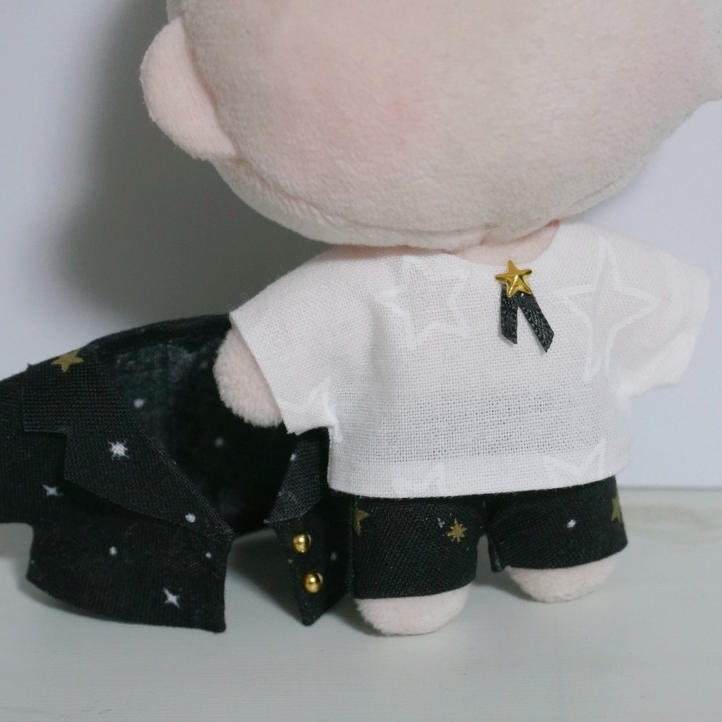 10cmぬい服 星のセットアップ+星のリボンシャツ