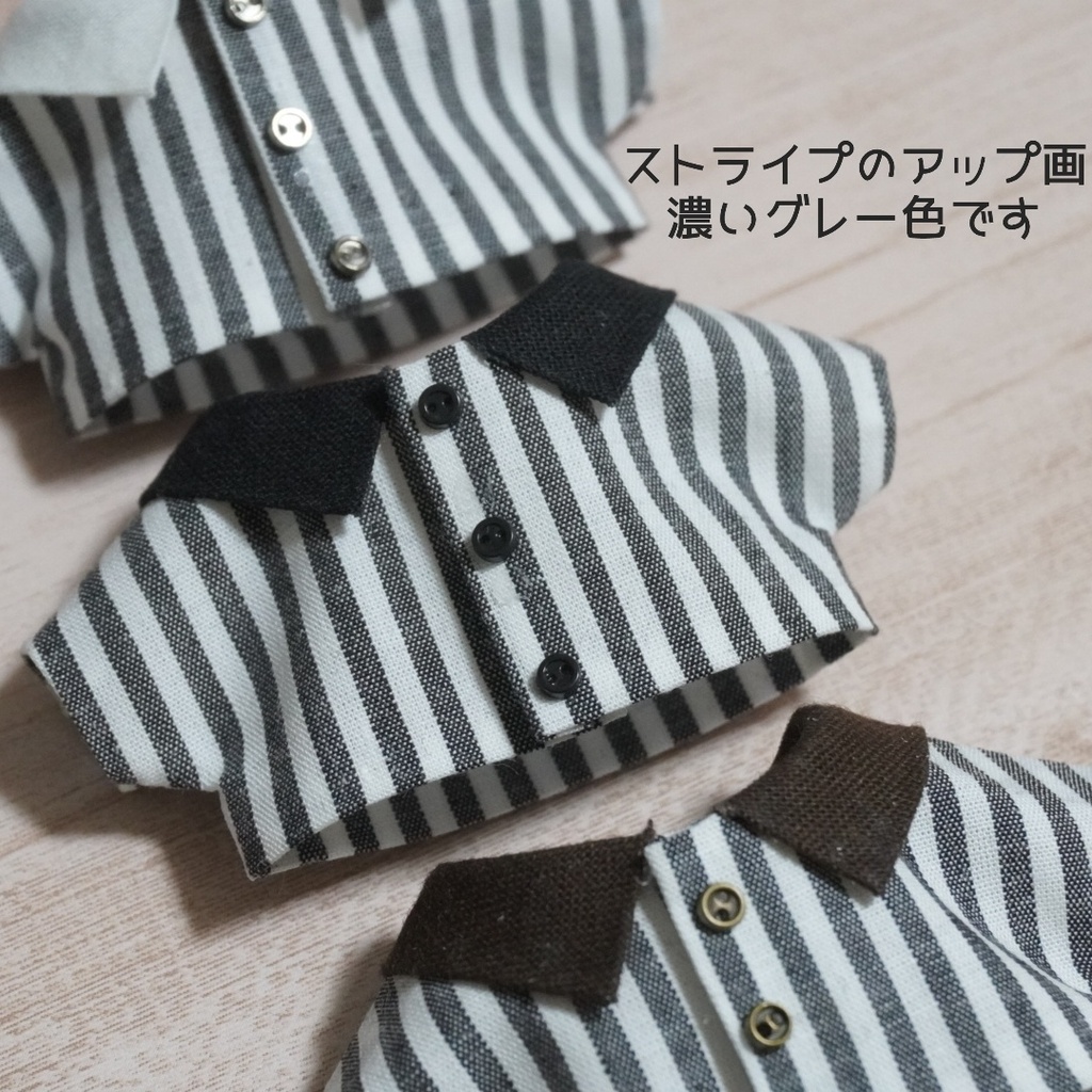 【受注生産】10cmぬい服 カスタマイズシャツ+追加選択カーディガン