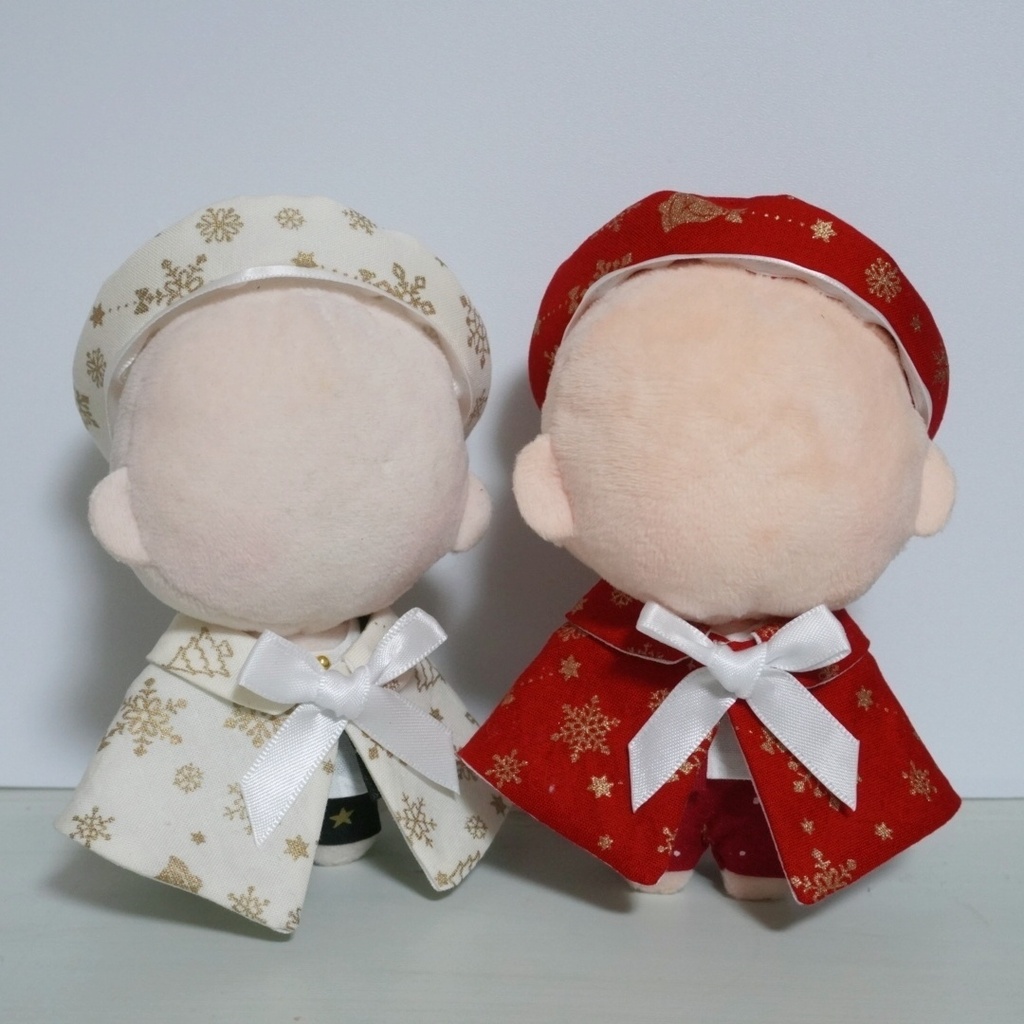 10cm〜12cmぬい服【冬限定】きらめく雪の祝福ケープ+ベレー帽セット