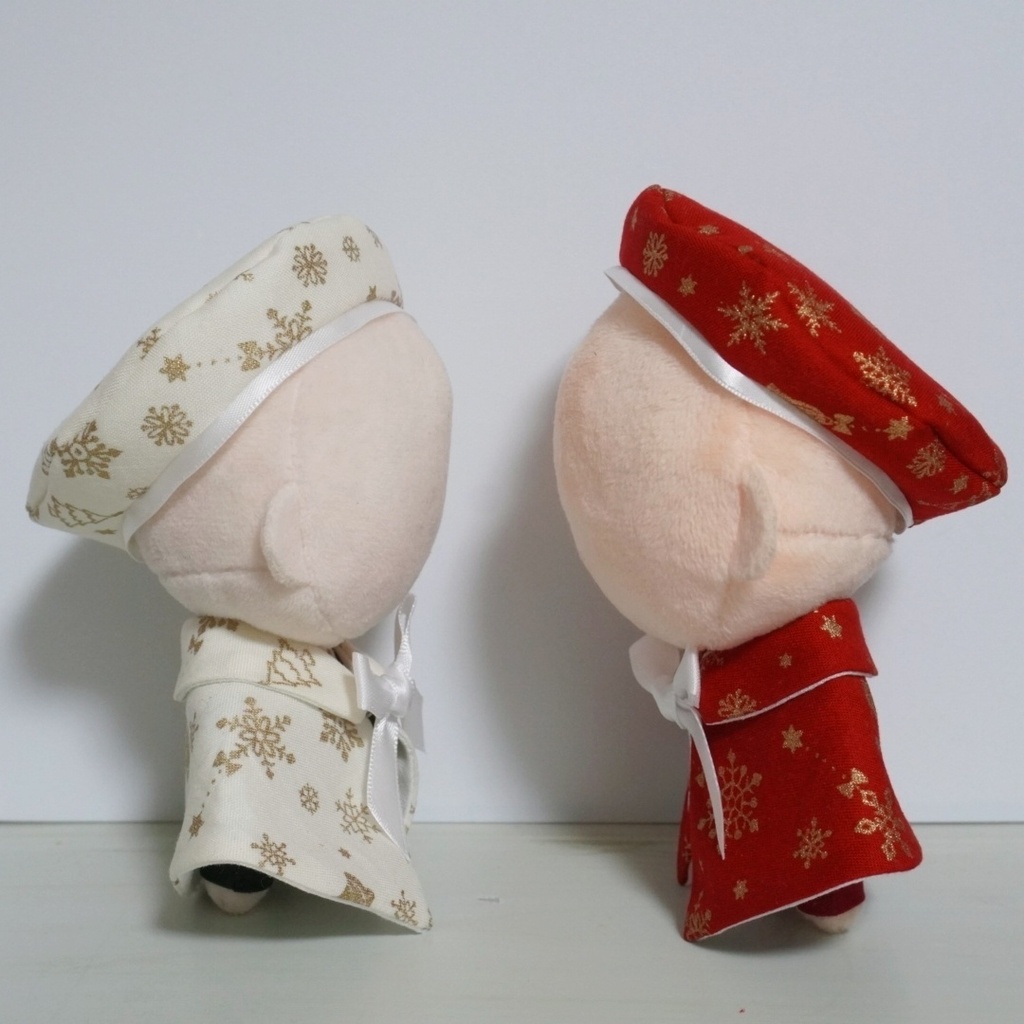 10cm〜12cmぬい服【冬限定】きらめく雪の祝福ケープ+ベレー帽セット