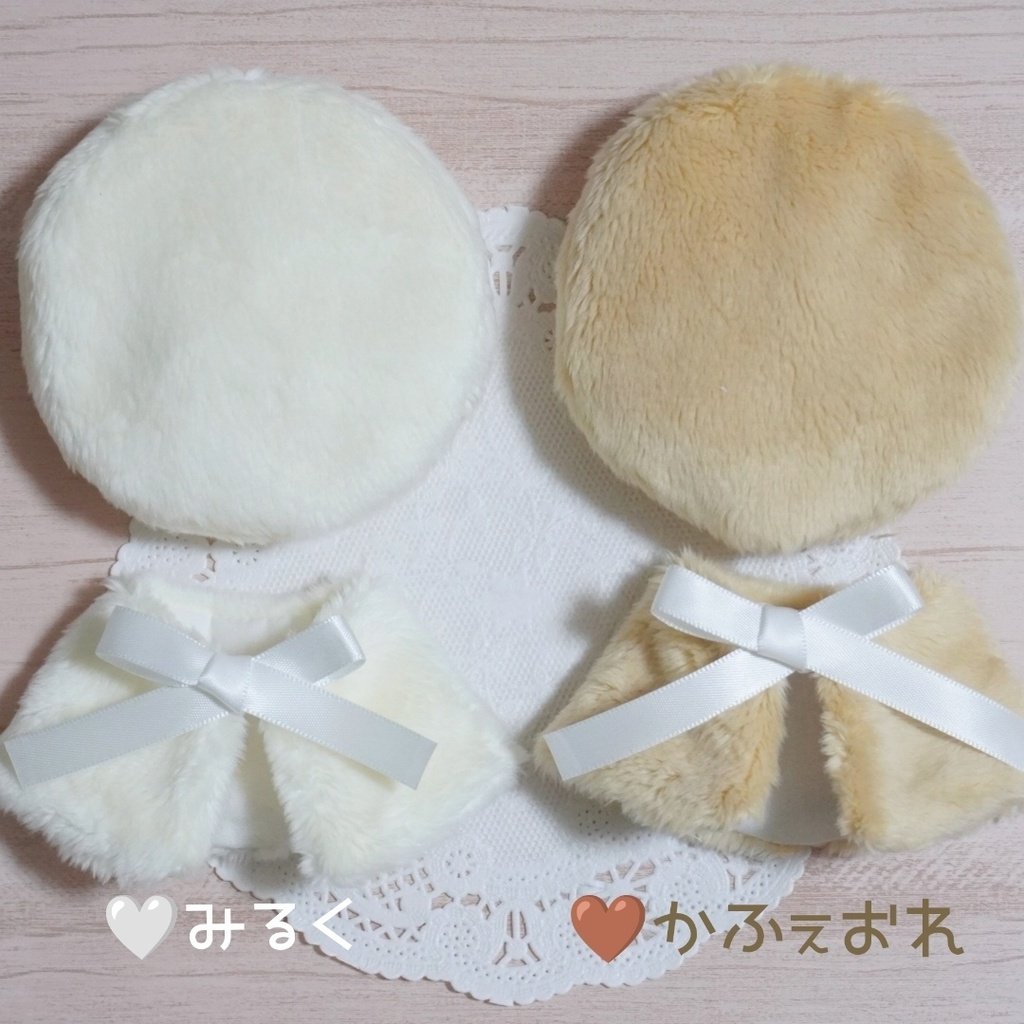 10cm〜12cmぬい服【冬限定】ふわふわ冬日和ケープ+ベレー帽セット