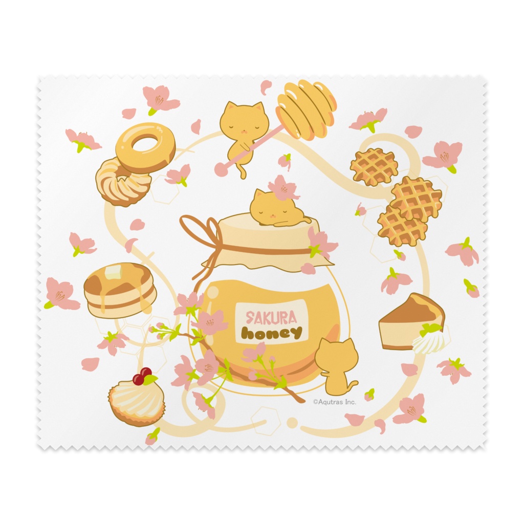 ねこまんまクリーニングクロス：はちみつ桜