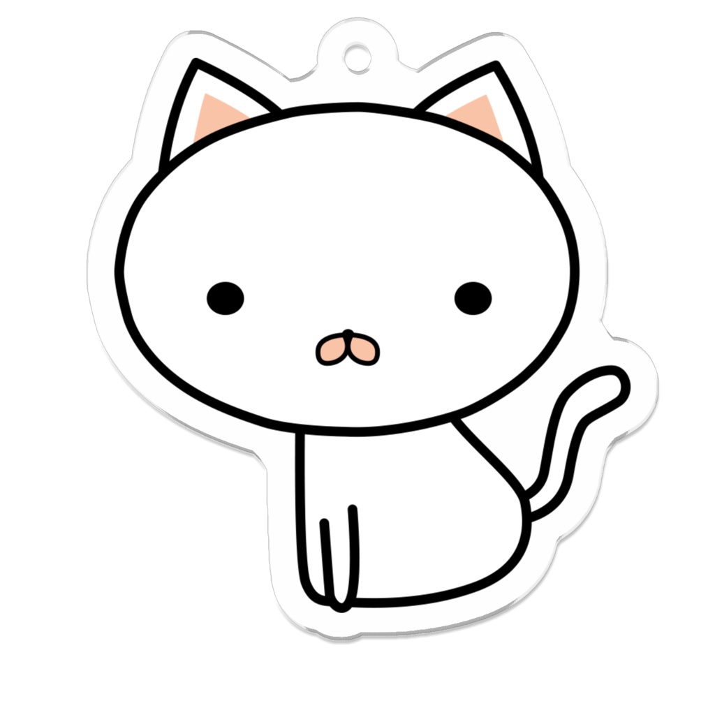 ねこまんまアクリルキーホルダー：しろめし