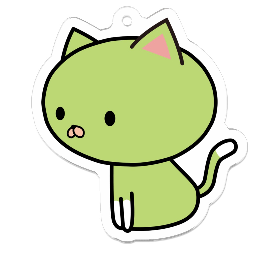 ねこまんまアクリルキーホルダー:抹茶