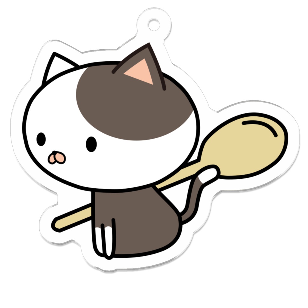 ねこまんまアクリルキーホルダー:しらたま餡
