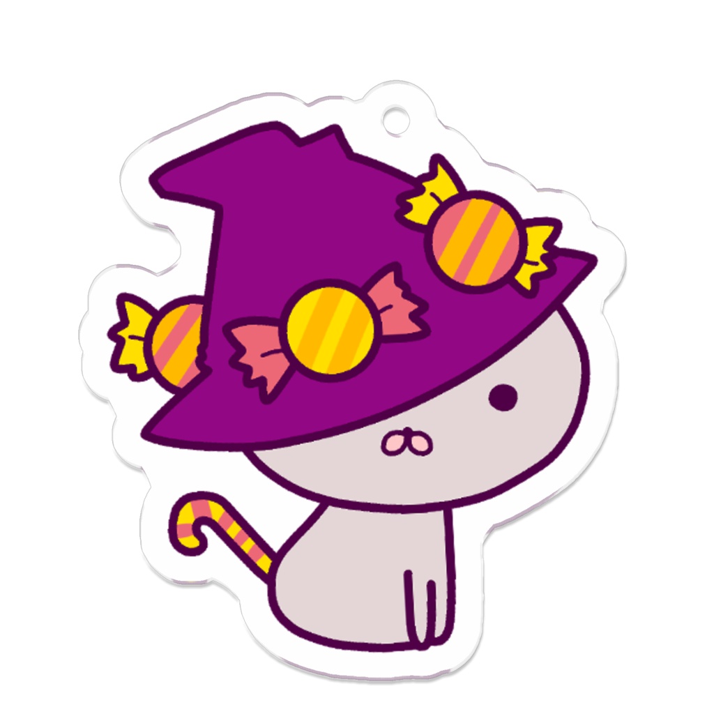 ねこまんまアクリルキーホルダー：ハロウィン・キャンディ