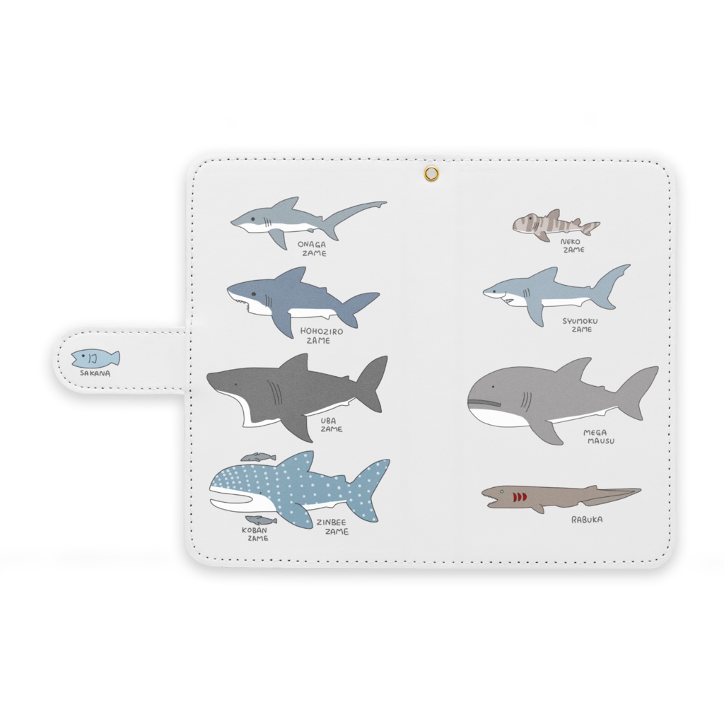 サメと魚の手帳型ケース(Android) - 店 - BOOTH