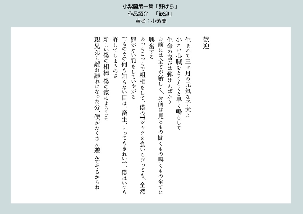 詩集「野ばら」