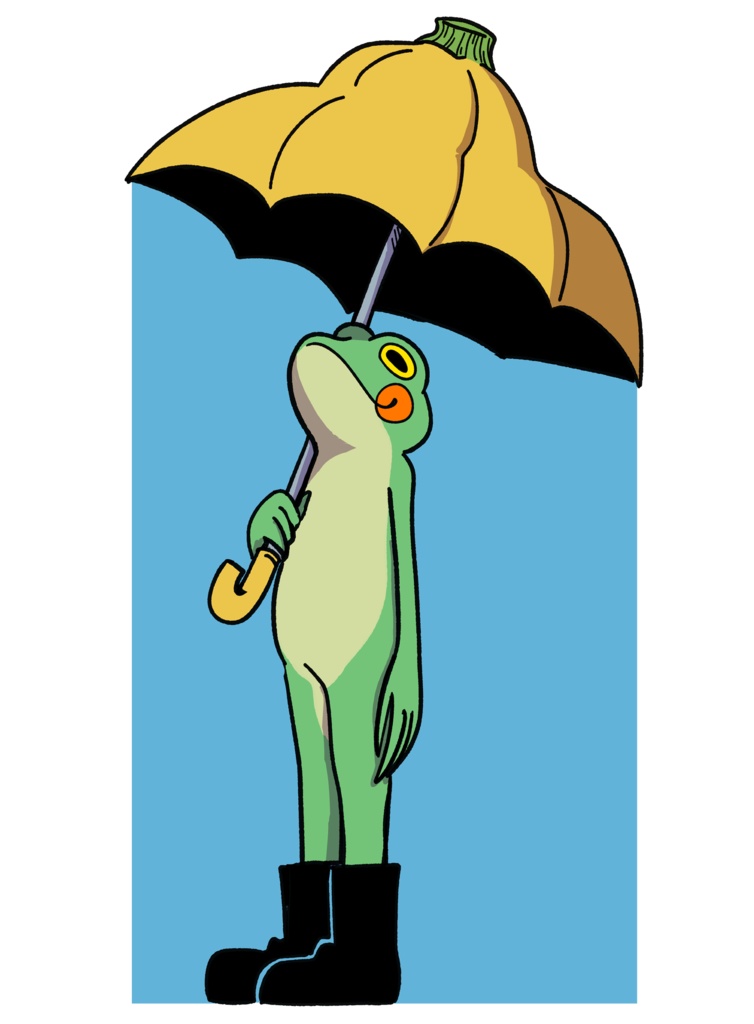 雨待つカエルTシャツ