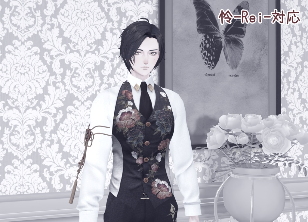 【水瀬・怜対応】刺繍スーツ+革靴【衣装】