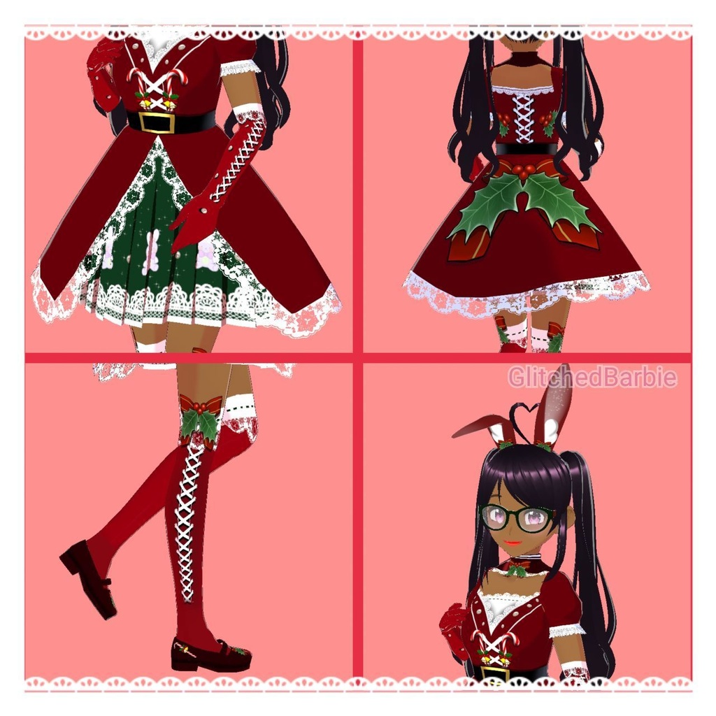 " Lovely candy cane " Christmas 2021 outfit - Vroid 