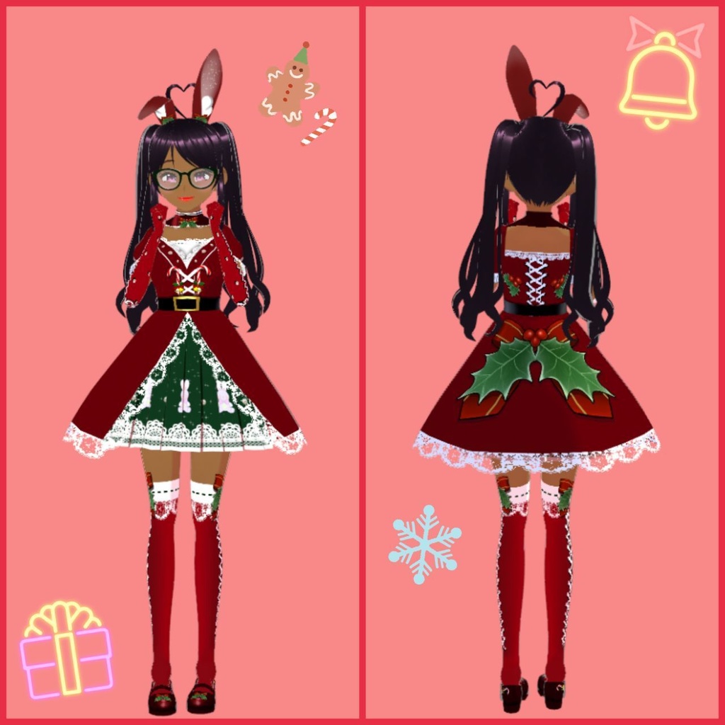 " Lovely candy cane " Christmas 2021 outfit - Vroid
