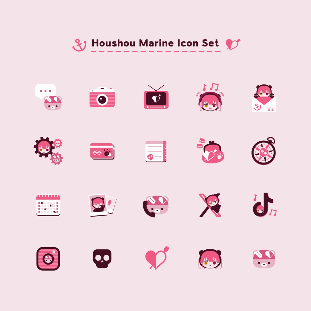 マリン船長モチーフ アイコンセット