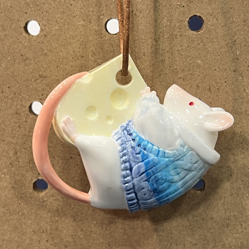 ぶらさがりねずみ（完成品)青ニット