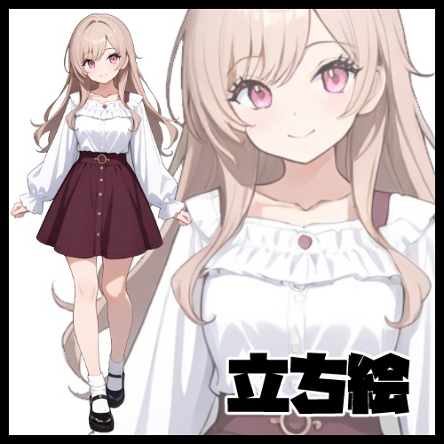 立ち絵【女の子】【ミニスカート】wolfcat008