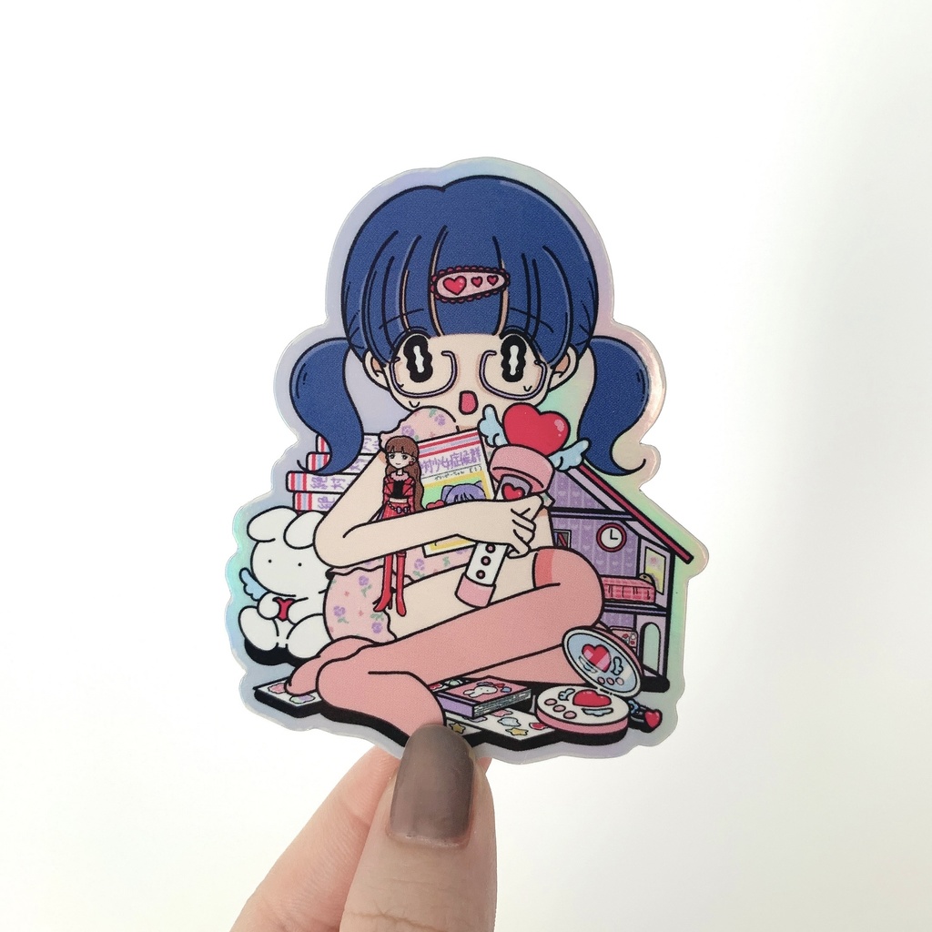 ホログラムステッカー　少女