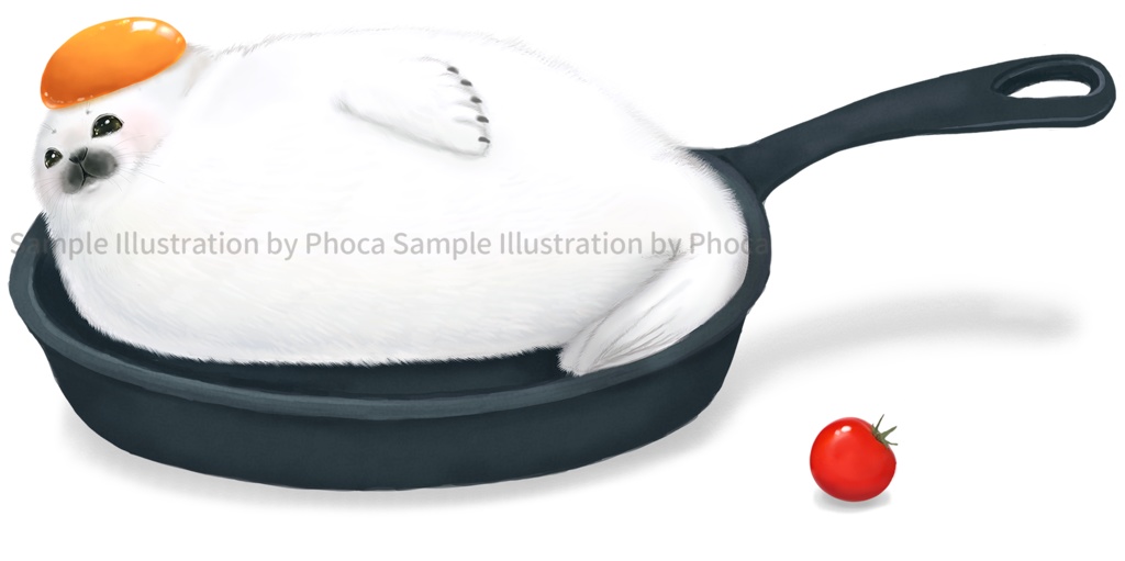 目玉焼きかと思った?残念!あざらしでした!Tシャツ