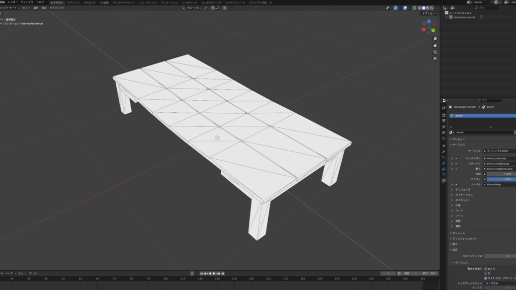 古びた木製ベンチ - Old wooden bench