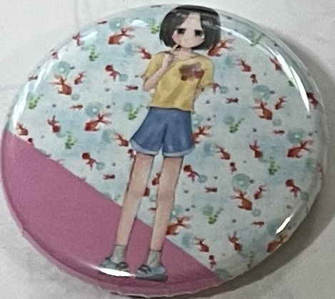 もも缶バッジ(すみちゃんとたんぽぽの冒険記)