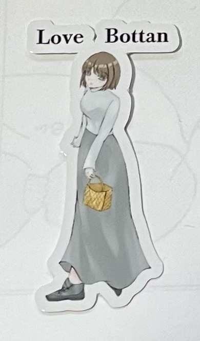 ぼたんスマホステッカー (すみちゃんとたんぽぽの冒険記)