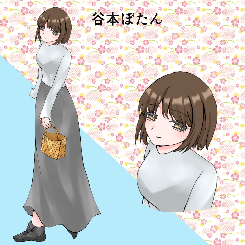 ぼたんスマホステッカー (すみちゃんとたんぽぽの冒険記)