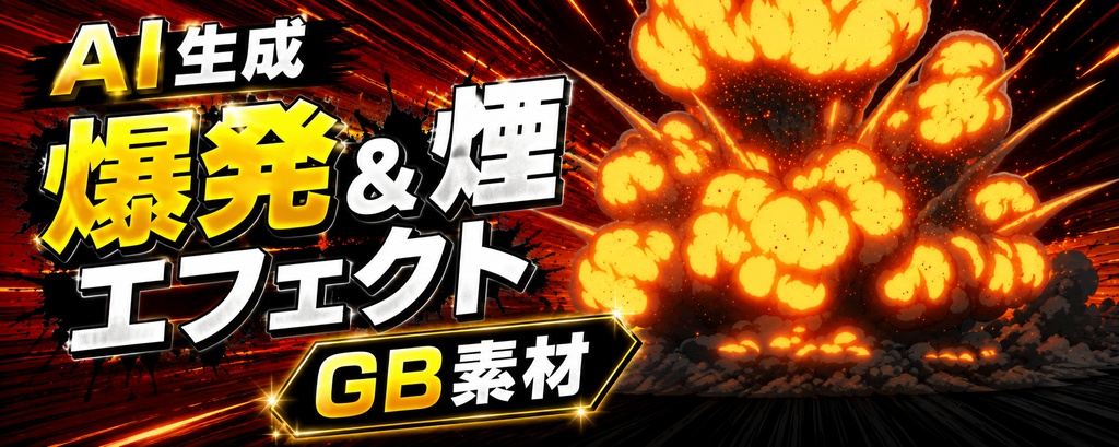 AI生成爆発＆煙エフェクト GB素材