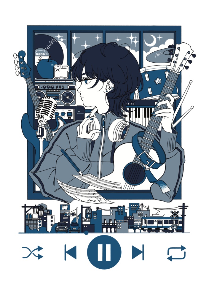 ポストカード_Tシャツイラスト