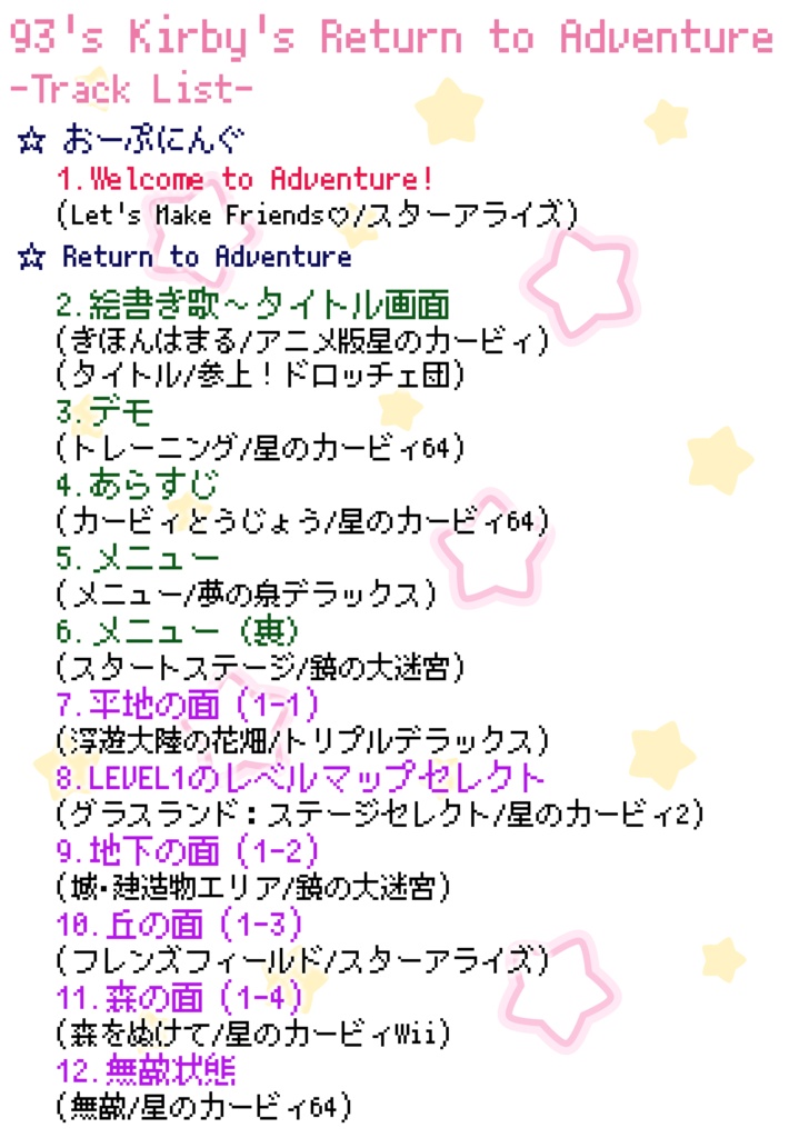 93's Kirby's Return to Adventure【カービィチップチューンアレンジアルバム】