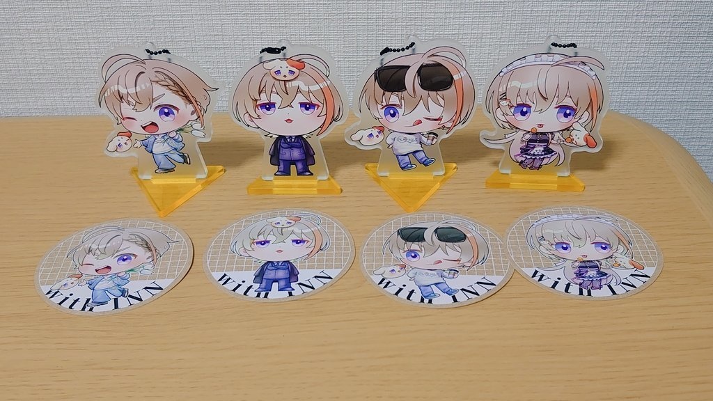 【非公式】台座付きアクリルキーホルダー+ステッカーセット