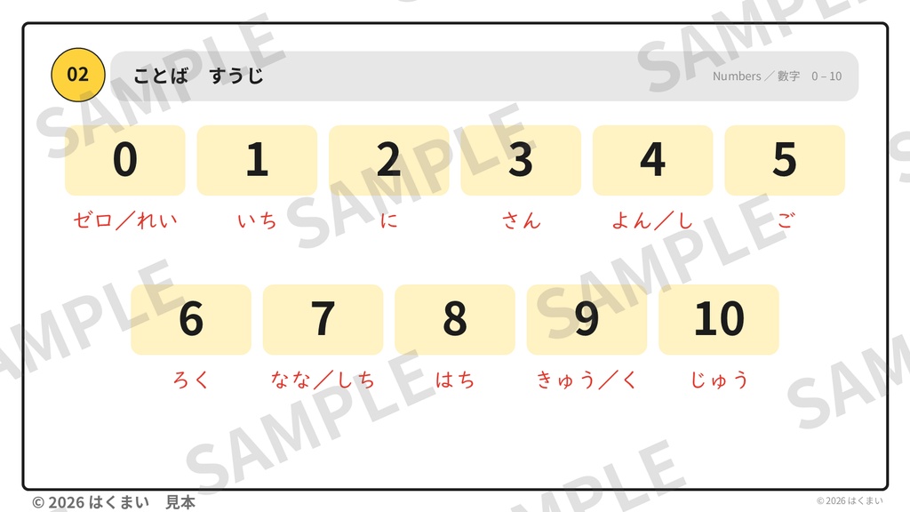 【日本語教師向け】初級 第1課 ③「〜歳です」数字・年齢 授業用スライド 72枚(PowerPoint)