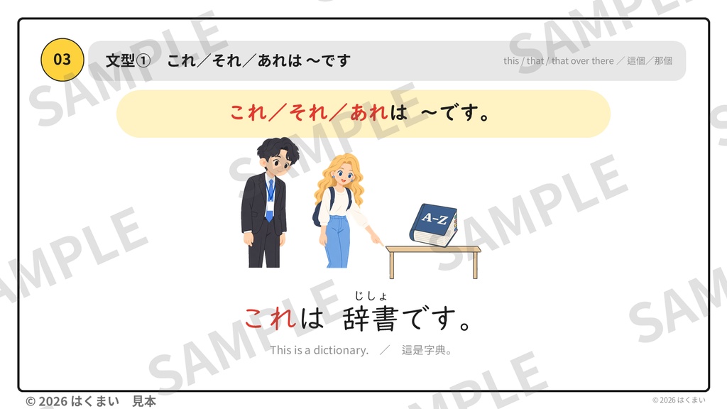 【日本語教師向け】初級 第2課 ①「これ・それ・あれ」授業用スライド 78枚(PowerPoint)