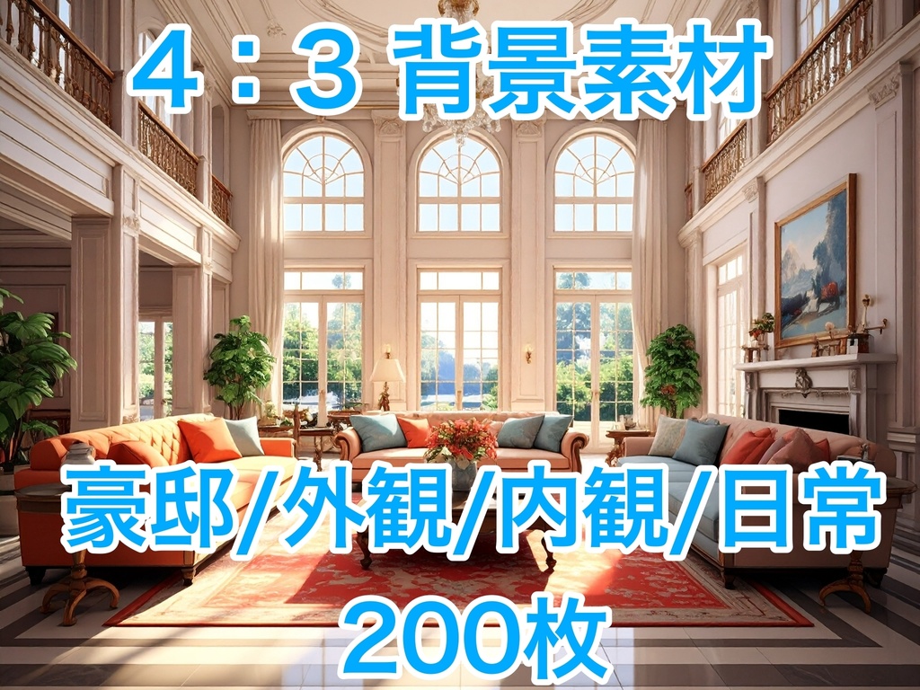 《背景200枚》豪邸の写真素材《TRPG/配信/ゲーム》