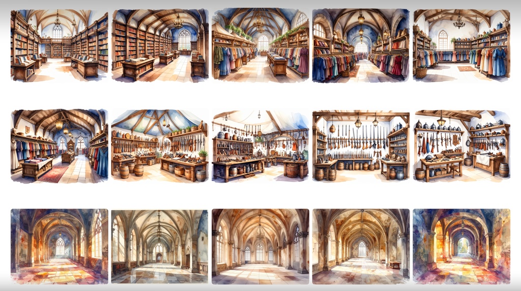 《背景400枚》中世や街の空撮《TRPG/配信/ゲーム》