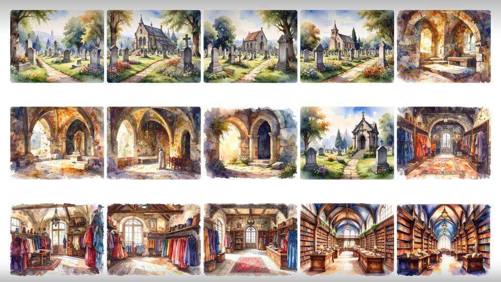 《背景400枚》中世や街の空撮《TRPG/配信/ゲーム》