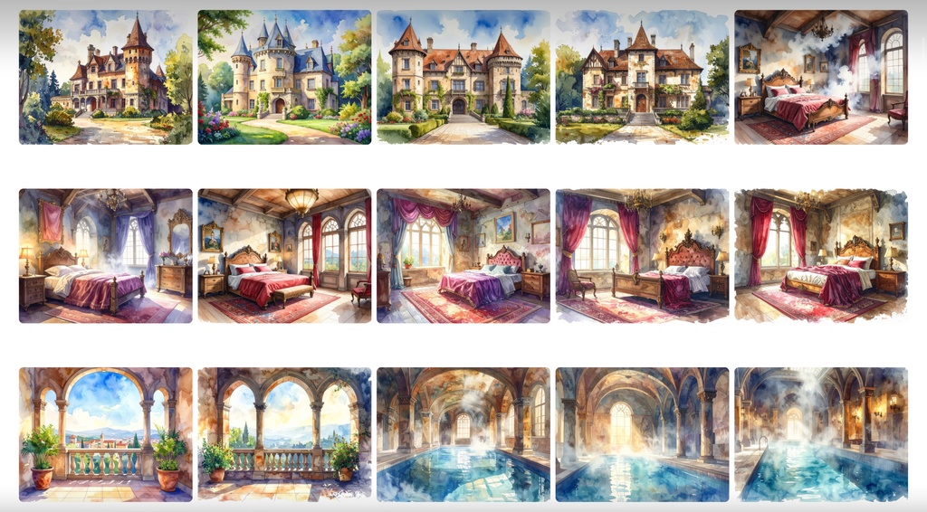 《背景400枚》中世や街の空撮《TRPG/配信/ゲーム》